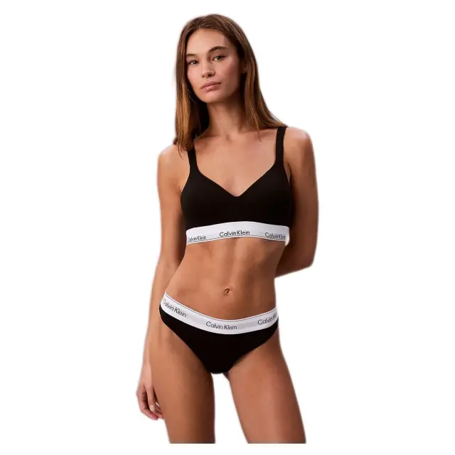 Calvin Klein Γυναικείο String Thong - Icon Cotton Modal, Χρώμα Μαύρο 3