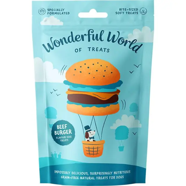 Wonderful World Beef Burger Λιχουδιά Για Σκύλους Με Γεύση Μοσχάρι 50gr Μονόχρωμο