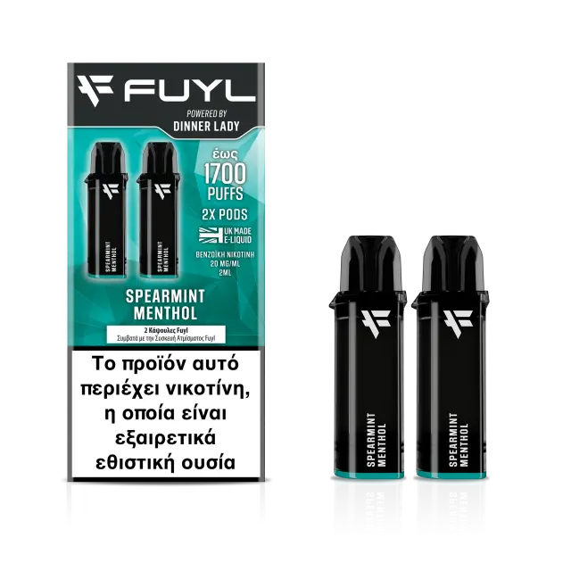 Spearmint Menthol Fuyl Disposable Prefilled Pods 20mg 850 Puffs (2τμχ) - Dinner Lady