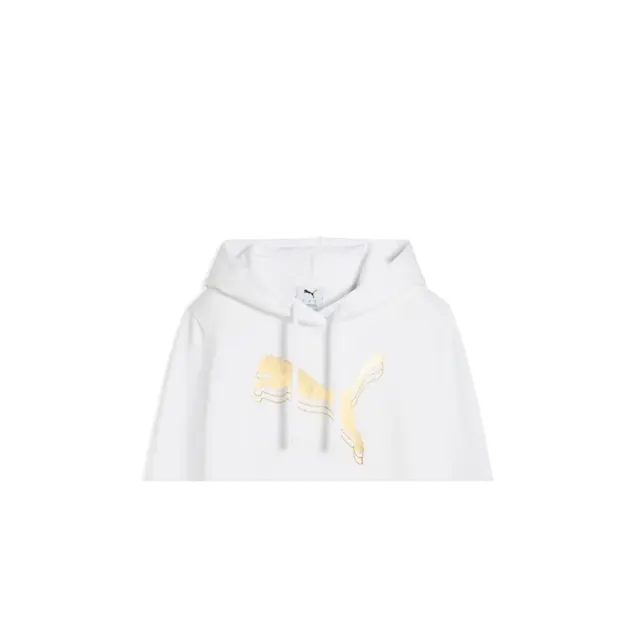 Puma Essentials Metallic Fleece Hoodie (684996-52) - Λευκό-Χρυσό 3