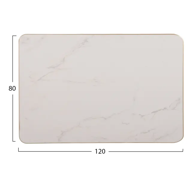 ΕΠΙΦΑΝΕΙΑ ΤΡΑΠΕΖΙΟΥ SINTERED STONE FB96656.12 WHITE MARBLE-ΠΛΑΙΣΙΟ ALU ΧΡΥΣΟ 120x80εκ. 2