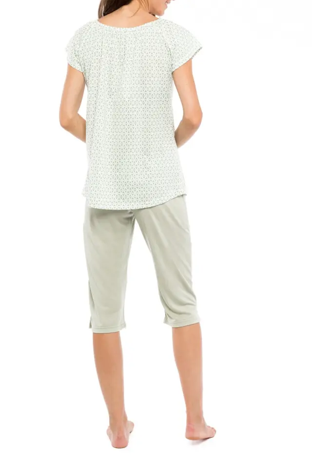 S1120 - Type - PYJAMA CAPRI GREEN GEOMETRIC - M 3