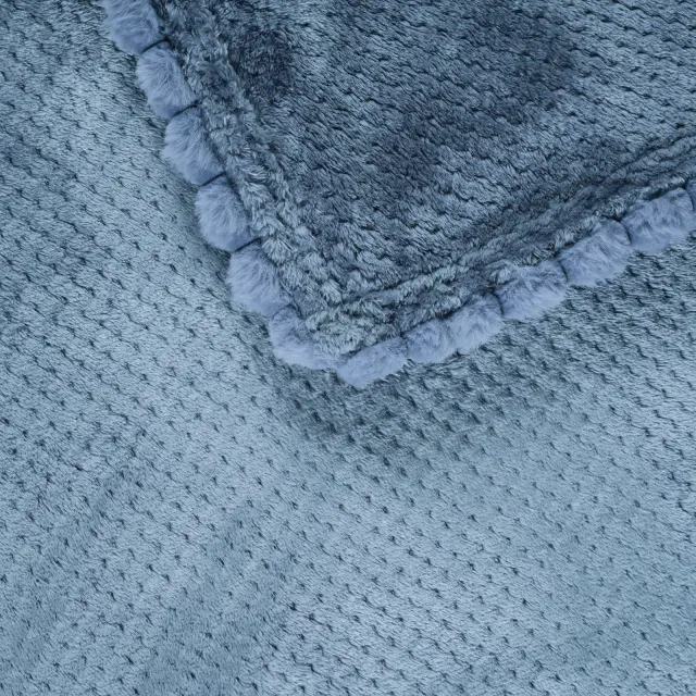 Κουβέρτα 160x220 Μονή 330gsm Das Home 1186 Dusty Blue 100% Πολυέστερ 3
