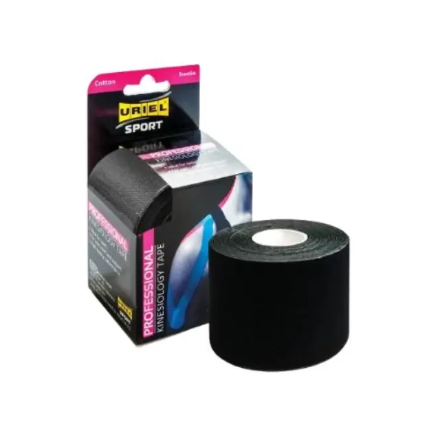 Uriel Sport Kinesiology Tape Black Ταινία Κινησιολογίας 5cm x 5m, 1 τεμάχιο