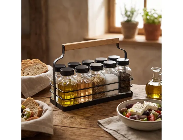 Βάση μπαχαρικών Excellent Houseware με 10 θέσεις και διαστάσεις 21.5x9x15cm 101005460