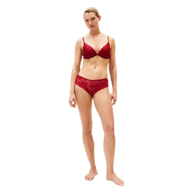 Tommy Hilfiger Γυναικείο Σουτιέν Push-Up Metallic Lace Plunge, Χρώμα Rouge 2