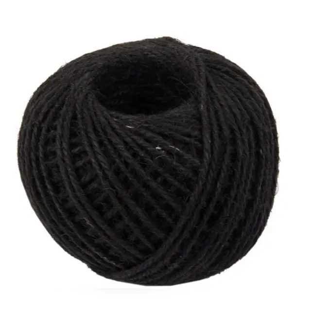 Κορδόνι Φυσική Γιούτα (Jute) - Black Ø2mm x 40m