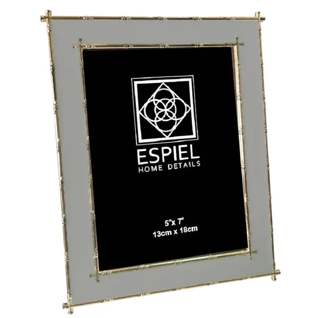 Κορνίζα μεταλλική χρυσό–γκρι 20x25cm Espiel FAM764
