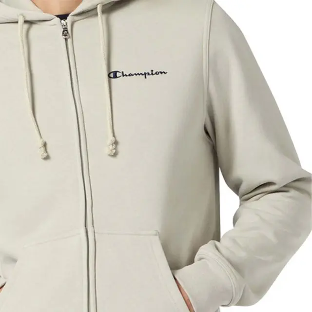 Champion Men's Fleece Full-Zip Small Logo Hoodie Μπεζ 221794-YS152 (Champion) 3