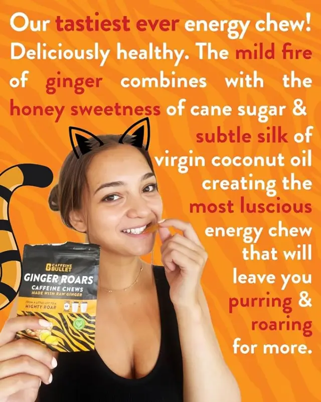 Caffeine Bullet Ginger Roars Energy Chews Σακούλα 4τεμ. 2
