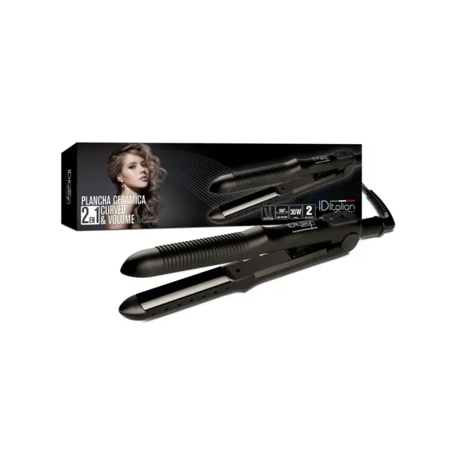 Volume Curved Plancha Ceramica Curved & Volume 2 in 1 - Κεραμική Πρέσα Ισιώματος Μαλλιών για Μπούκλες και Όγκο