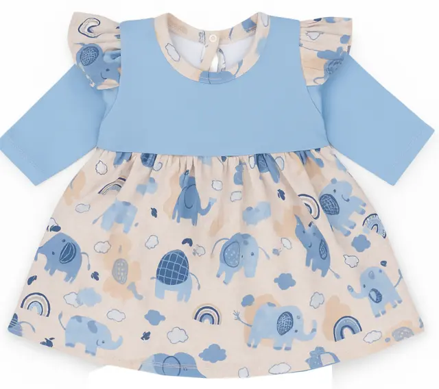 Φορεματάκι 56cm Elephants Grey Blue 5904506812288