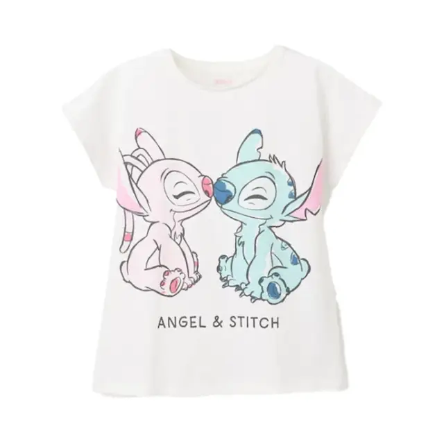 Παιδική μπλούζα κοντομάνικη για κορίτσι Angel & Stitch Disney 5606812729785