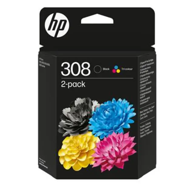 HP Μελάνι Inkjet No.308 2-Pack Black/Tri-Color (6L6S6UE) (HP6L6S6UE)