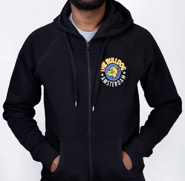 The Bulldog Amsterdam Φούτερ Original Zoodie με Φερμουάρ - Black - XLarge 3