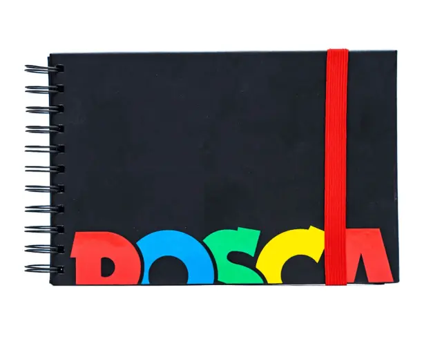 Μπλοκ Σχεδίου Blackbook Posca με σκληρό εξώφυλλο και 48 αυτοκόλλητες σελίδες - Μέγεθος Α5BLACK BOOK POSCA 001 2