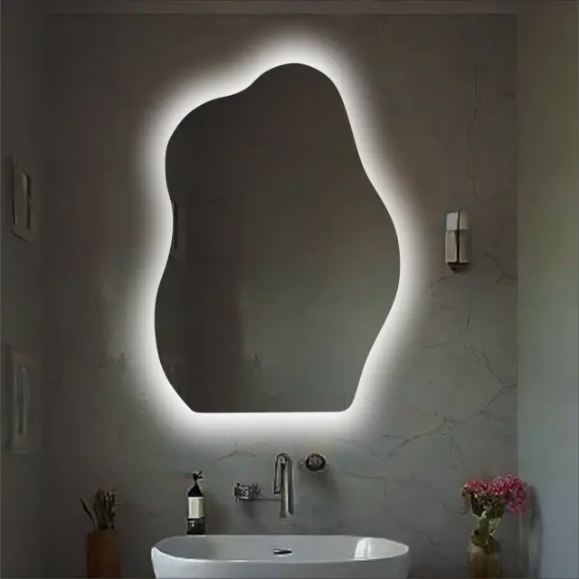 Stewehome Ασύμμετρος Καθρέφτης με LED Φωτισμό 67x95 cm 3