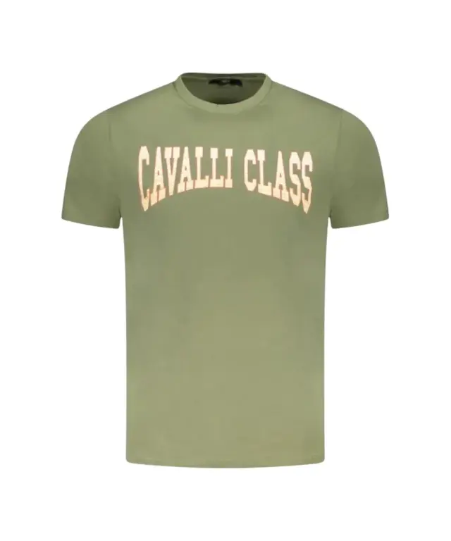Cavalli Class - Ανδρική Μπλούζα T-Shirt Κοντομάνικη Short Sleeve TXT61AJD060-04050 Λαδί