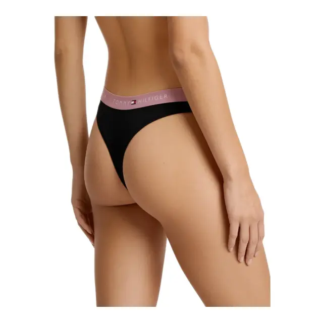 Tommy Hilfiger Γυναικείο String Logo Waistband Stretch Cotton Thongs - Τριπλό Πακέτο, Χρώμα Little Rosey-Viv Pink-U Sage 3