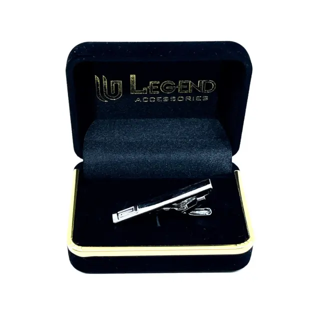 Σχεδιαστικό Ασημί Κλιπ Γραβάτας 4,5 cm – LGTC-55