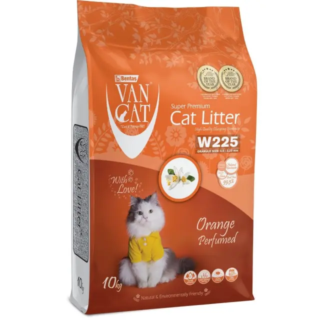 Van Cat Orange Άμμος Υγιεινής Μπετονίτη Άρωμα με Πορτοκάλι 11.8Lt (10Kg) Μονόχρωμο