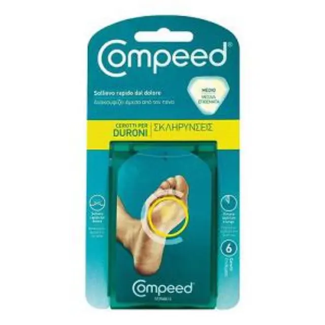 Compeed Callus Medium Μεσαία Επιθέματα για τις Σκληρύνσεις των Ποδιών, 6τμχ