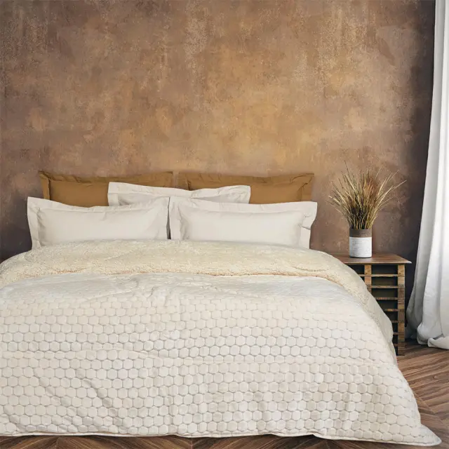 Κουβερτοπάπλωμα sherpa μονό 160x220cm εκρού Das Home 1168