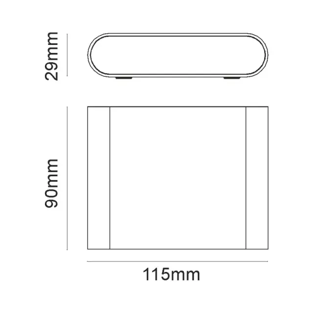 LED SMD WALL LUMINAIRE 7W 310LM 60° 230V AC 3.000K DARK GREY CRI80 IP54 30.000HRS / LG2631G 3