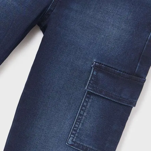 Junior 10 έως 18 ετών Παντελόνι τζιν cargo Better Cotton γκρι μπλε - 10Ε 2