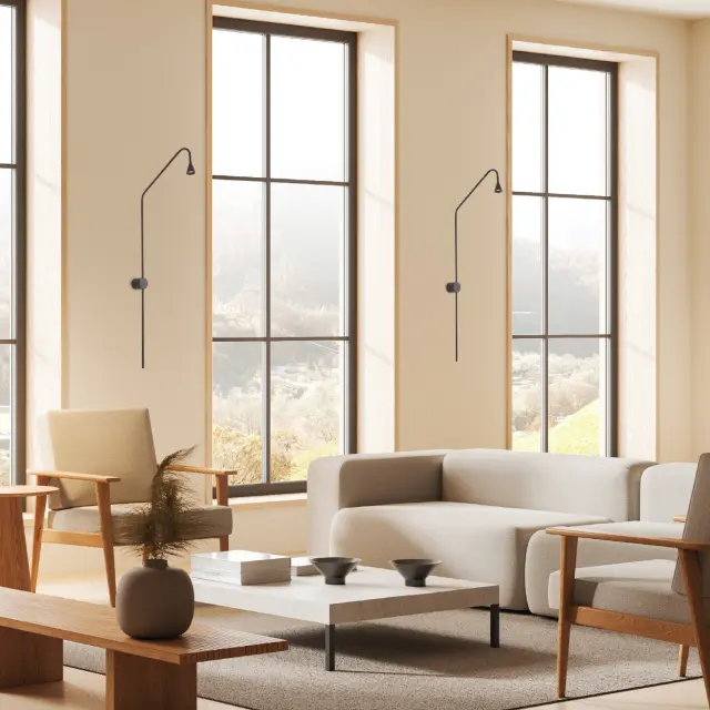 Επιτοίχιο Φωτιστικό LED ACA Esthetic OKN5012WBK Αμμώδες Μαύρο 5W 3000K 440lm / OKN5012WBK 2