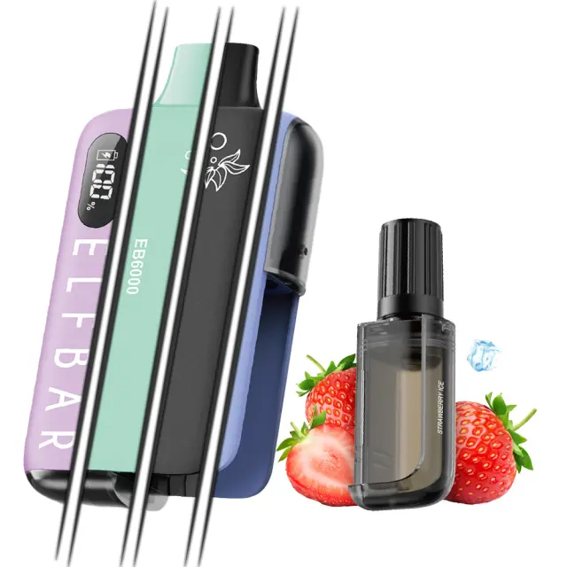 Elf Bar 6000 20mg 10ml Strawberry Ice Kit