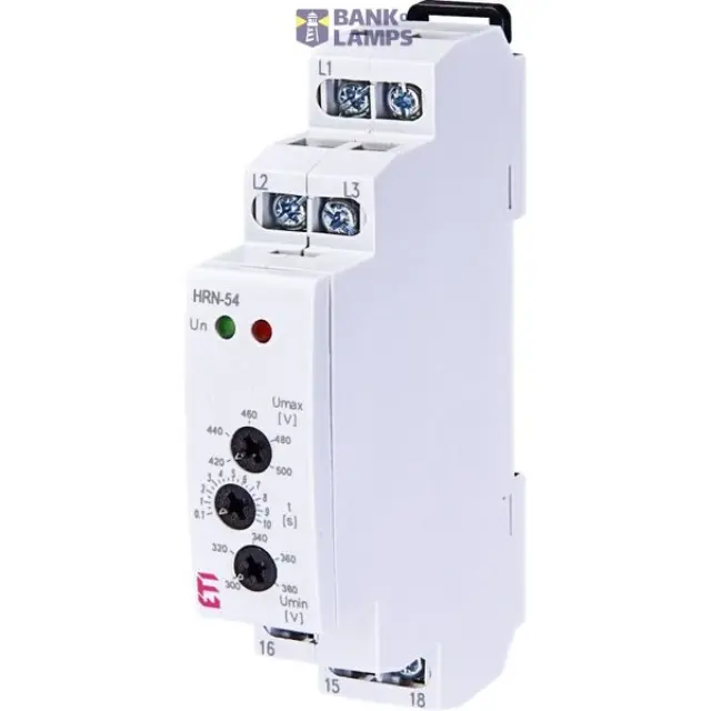 Monitoring Relay HRN-54 Supply 400V AC, Umax/Umin + Phase Sequence/Failure, 1CO, 8A