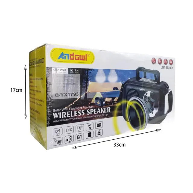 Andowl Q-YX1793 ηλιακό φορητό ηχείο με USB - Solar wireless speaker 68094 3