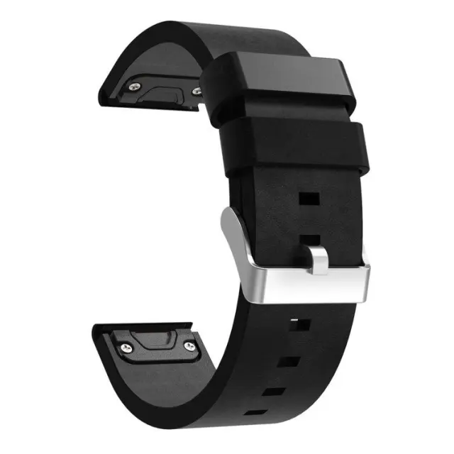 Leather Steel Buckle Λουράκι για Garmin Fenix 3/5x/3hr/5x Plus/6x/6x Pro/7x/8/9 (51mm)- Black ΟΕΜ