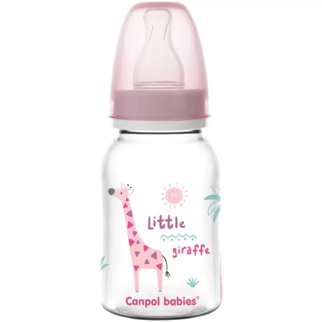 Στενό Μπουκάλι 120ml +0m PP Africa Canpol Pink 59/100