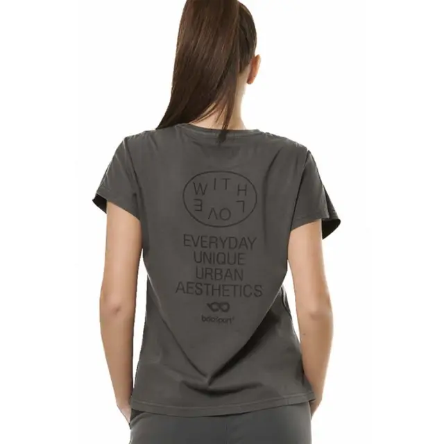 Body Action Women's Natural Dye Oversized T-Shirt Ανθρακί 051522-03F (Body Action) 2
