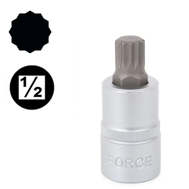 FORCE 34805510 Καρυδάκι 1/2 Πολύσφηνο Κοντό 10x55mm