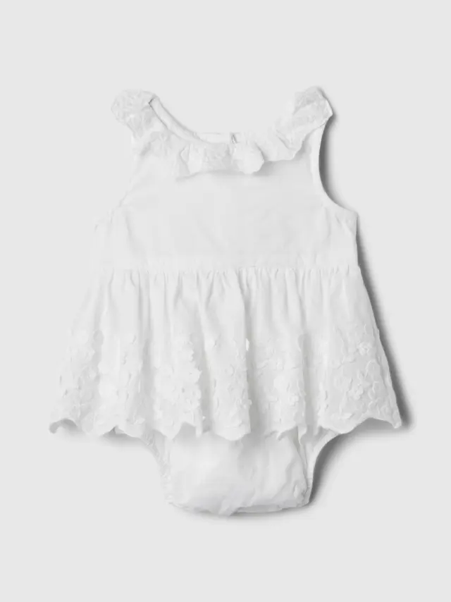 Άσπρο Βρεφικό Eyelet Ολόσωμο white
