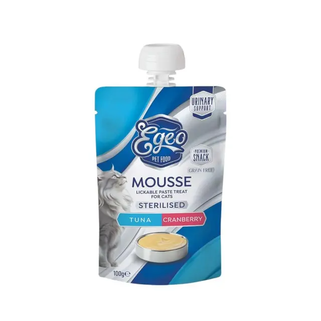 Egeo Cat Sterilized Mousse Με Τόνο & Κράνμπερι 100gr Μονόχρωμο