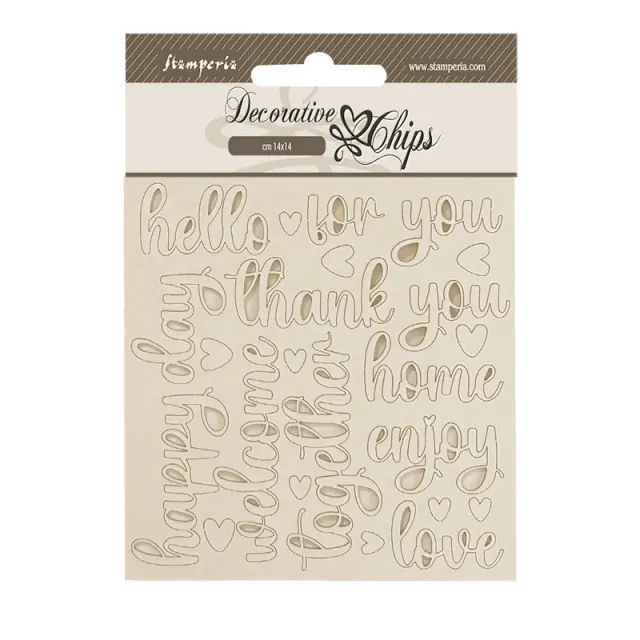 Chipboard Stamperia 14x14cm, Golden Harmony, Letters
