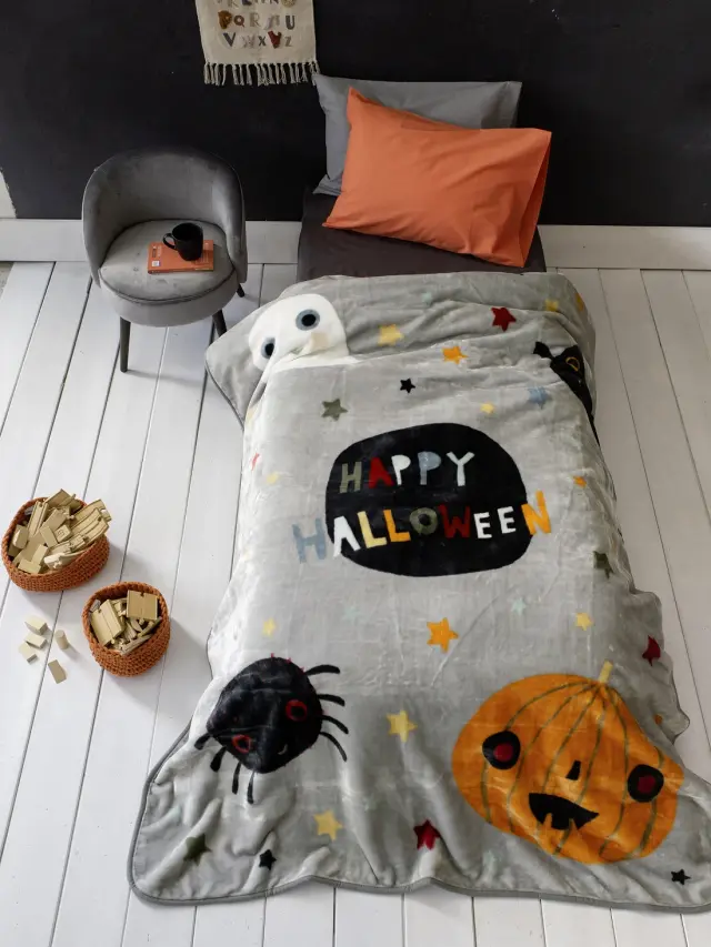 Κουβέρτα 160Χ220 Μονή Βελουτέ Nima Happy Halloween