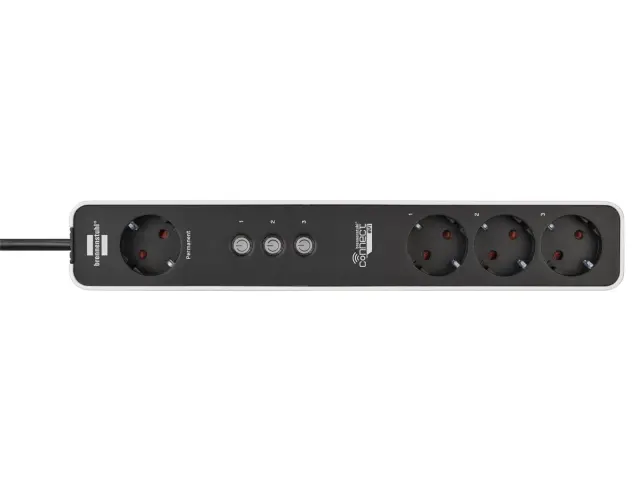 Πολύπριζο Smart Brennenstuhl - 4x Schuko - WiFi - Διακόπτη On/Off - Καλώδιο 1.5m - White/Black150185 2