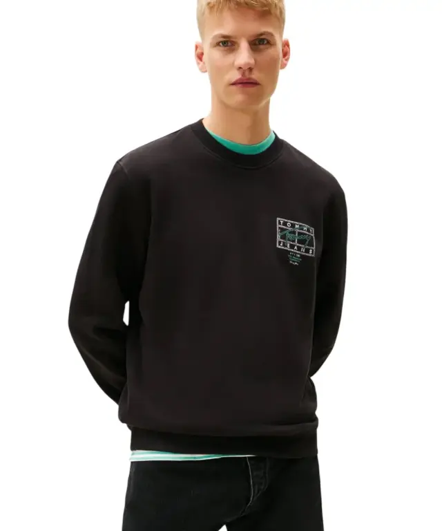 Tommy Hilfiger - Ανδρικό Φούτερ Tjm Entry Dna Play Regular Fit DM0DM22366-BDS Μαύρο