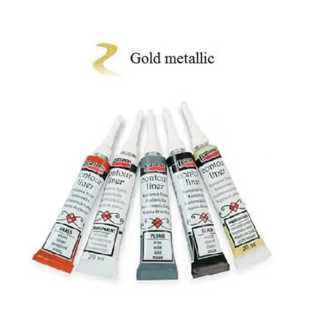 Contour Liner ανάγλυφο περίγραμμα Pentart 20ml - Gold Mettalic