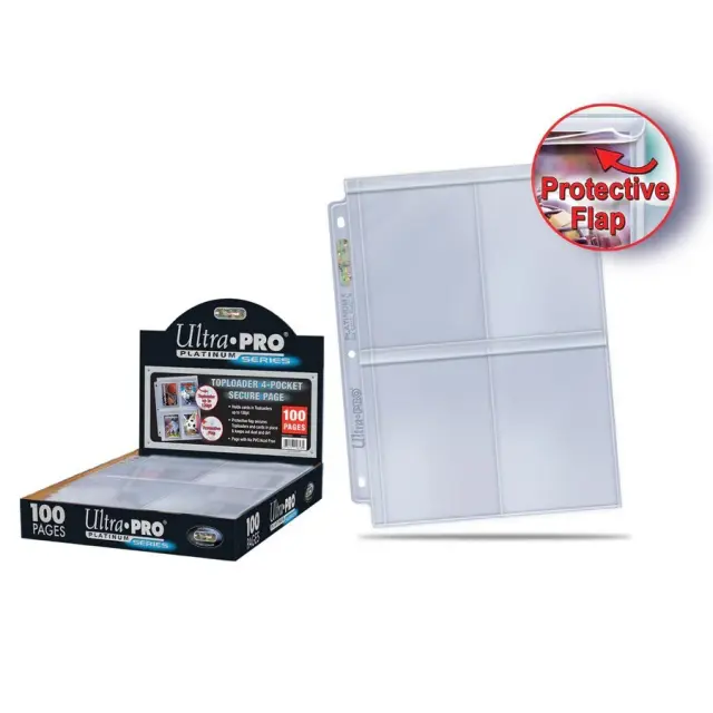 Ultra PRO Premium 4-Pocket Secure Pages 100τμχ – Διάφανες Σελίδες Άλμπουμ για 400 Toploaders έως 130pt 2