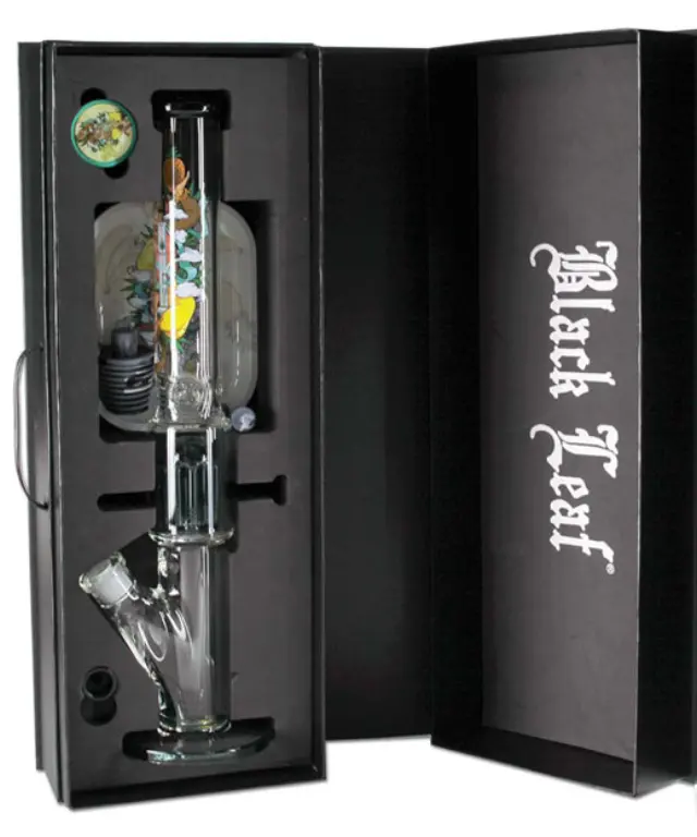 Γυάλινο Bong IN BOX Black Leaf | Hanuman Ice 10-Arm 50cm 2