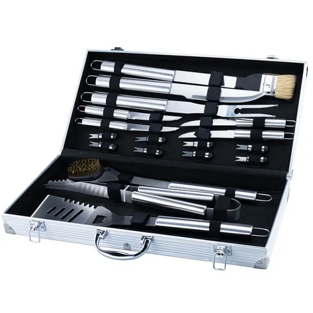 Bormann BBQ1015 - Σετ Εργαλείων Για Barbeque 16τμχ Inox Βαλίτσα (033349)