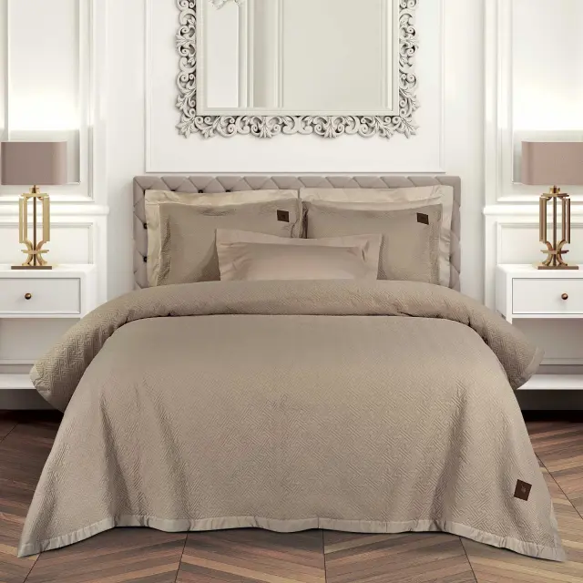 Κουβερλί 240x250 King Greenwich Polo Club Essential 4452 Taupe 100% Microsatin