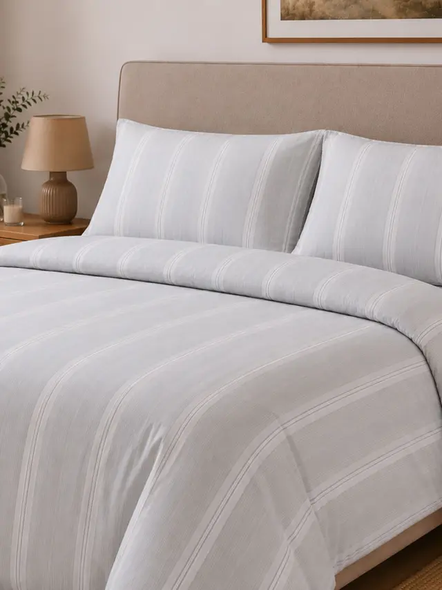 Παπλωματοθήκη Menta Εμπριμέ 620 Grey Υπέρδιπλη (230x250) Sunshine