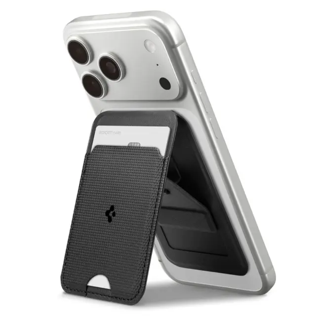 SPIGEN S314-1 SLIM FOLD TRIPOD MAGSAFE UNIVERSAL MAGNETIC CARD HOLDER BLACK